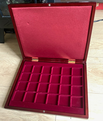 Wooden coin display case box - wooden,